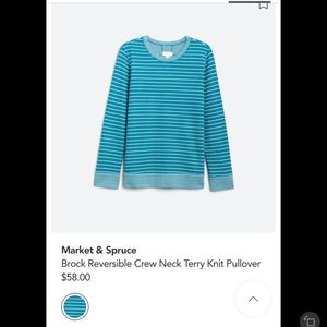 Market & spruce Brock reversible crew neck terry knit pullover